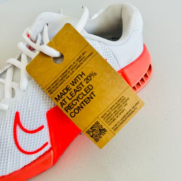NEW NIKE METCON 9 WHITE EMBER WHITE CRIMSON TRAINING SHOES - Picture 11 of 12